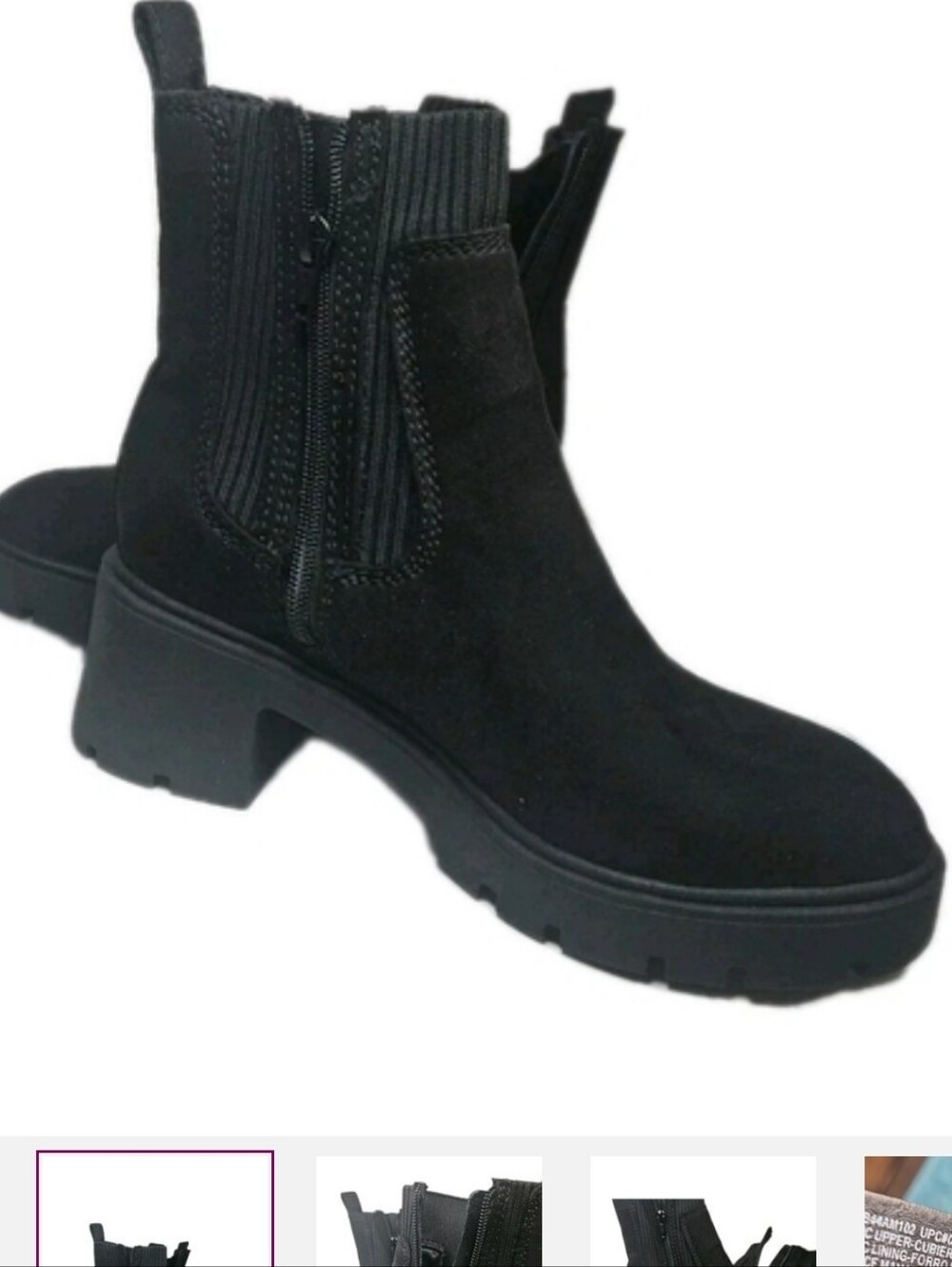 NoBoundaries Co. Women6 Black Naya Heeled Chelsea Chunky Boot Gothic Y2k Punk[5D